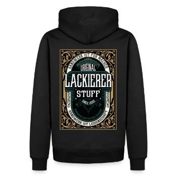 Original Lackierer, Robustes Handwerker-Shirt - Männer Premium Bio Hoodie - Schwarz - Hinten - Nico (187cm)