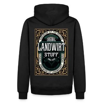 Original Landwirt, Robustes Handwerker-Shirt - Männer Premium Bio Hoodie - Schwarz - Hinten - Nico (187cm)