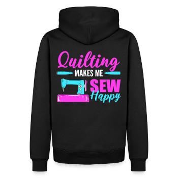 Quilting Quilting Couturière Amoureux de la couture - Sweat à capuche Premium bio Homme - noir - Dos - Nico (187cm)