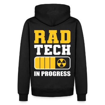 Rad Tech In Progress Radiology Tech Rad Technician - Men’s Premium Organic Hoodie - black - Back - Nico (187cm)