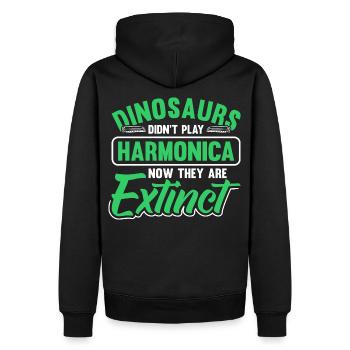 Mundharmonika Mundorgel Mundharmonikaspieler - Männer Premium Bio Hoodie - Schwarz - Hinten - Nico (187cm)