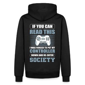 Si vous pouvez lire ceci, j’ai posé ma manette - Sweat à capuche Premium bio Homme - noir - Dos - Nico (187cm)