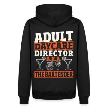 Adult Daycare Director A.K.A. The Bartender - Männer Premium Bio Hoodie - Schwarz - Hinten - Nico (187cm)