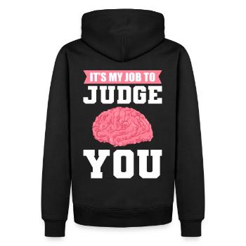 Psychologue École Psychologue Psychologie Psyché - Sweat à capuche Premium bio Homme - noir - Dos - Nico (187cm)