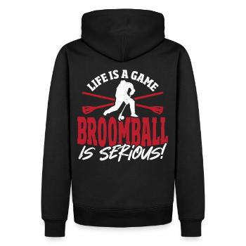 Broomball Broom Ball Broomball Lovers - Sweat à capuche Premium bio Homme - noir - Dos - Nico (187cm)