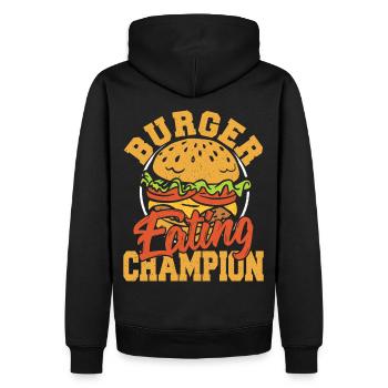 Hamburger Fast Food Burger Fastfood Cheeseburger - Männer Premium Bio Hoodie - Schwarz - Hinten - Nico (187cm)