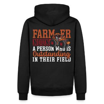Farmer A Person Who Is Outstanding In Their Field - Men’s Premium Organic Hoodie - black - Back - Nico (187cm)