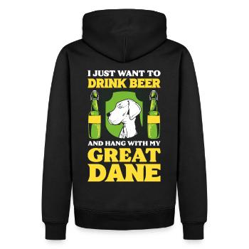 I Just Want To Drink Beer And Hang With My Great - Männer Premium Bio Hoodie - Schwarz - Hinten - Nico (187cm)
