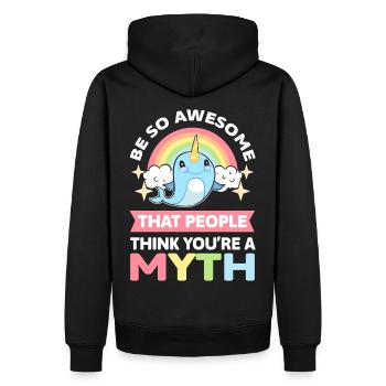 Be So Awesome That People Think You're A Myth - Männer Premium Bio Hoodie - Schwarz - Hinten - Nico (187cm)