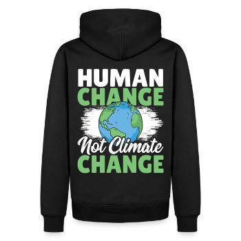 Human Change Not Climate Change Earth Global - Men’s Premium Organic Hoodie - black - Back - Nico (187cm)