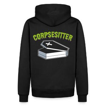 Salons funéraires Undertakers - Sweat à capuche Premium bio Homme - noir - Dos - Nico (187cm)