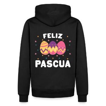 Feliz Pascua Happy Easter Spanish Felices Pascuas - Männer Premium Bio Hoodie - Schwarz - Hinten - Nico (187cm)
