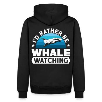 Observation des baleines Observation des baleines Orques Bleu Baleine - Sweat à capuche Premium bio Homme - noir - Dos - Nico (187cm)