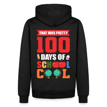 100 jours d’école Plus frais 100e jour d’école - Sweat à capuche Premium bio Homme - noir - Dos - Nico (187cm)