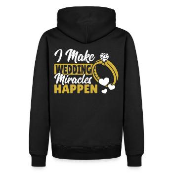 Ich bringe Hochzeitswunder zustande Wedding - Männer Premium Bio Hoodie - Schwarz - Hinten - Nico (187cm)