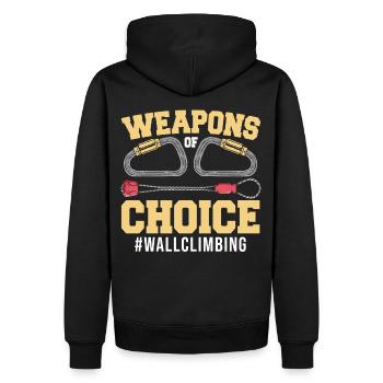 Climber Weapons Of Choice Wall Climbing - Men’s Premium Organic Hoodie - black - Back - Nico (187cm)