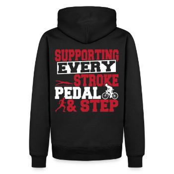 Jeden Schlaganfall unterstützen Pedal & Step - Männer Premium Bio Hoodie - Schwarz - Hinten - Nico (187cm)