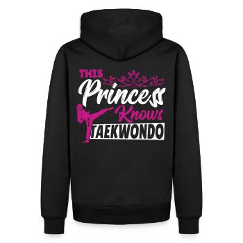 Diese Prinzessin kennt Taekwondo Kampfsportarten - Männer Premium Bio Hoodie - Schwarz - Hinten - Nico (187cm)