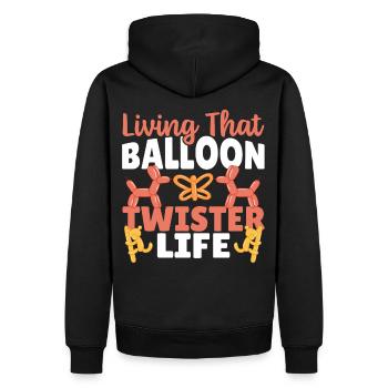La vie d’un artiste de ballons Balloon Twisters - Sweat à capuche Premium bio Homme - noir - Dos - Nico (187cm)