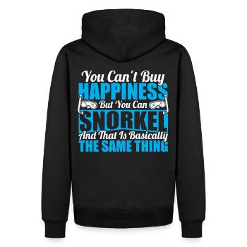 Glück kann man nicht kaufen, aber Schnorcheln - Männer Premium Bio Hoodie - Schwarz - Hinten - Nico (187cm)