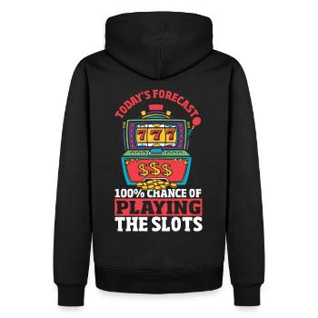 La prédiction d’aujourd’hui a 100% de chances d’être sur - Sweat à capuche Premium bio Homme - noir - Dos - Nico (187cm)
