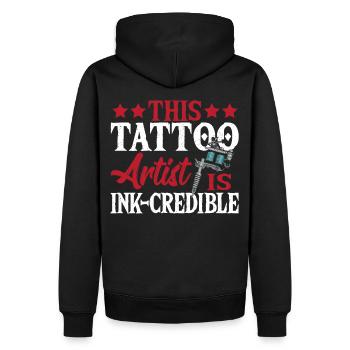 Tatoueur Ce tatoueur est un - Sweat à capuche Premium bio Homme - noir - Dos - Nico (187cm)