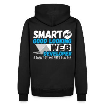 Programmer Smart And Good Looking Web Developer - Men’s Premium Organic Hoodie - black - Back - Nico (187cm)