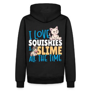 I Love Squishies & Slime All The Time Slime - Men’s Premium Organic Hoodie - black - Back - Nico (187cm)