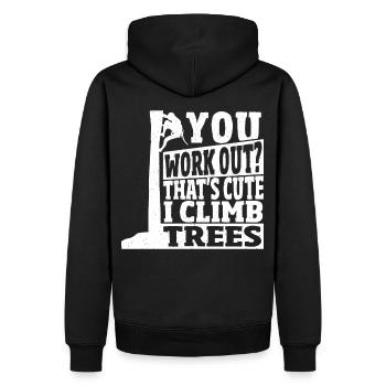 Arborist Sie trainieren? Das ist niedlich Ich - Männer Premium Bio Hoodie - Schwarz - Hinten - Nico (187cm)