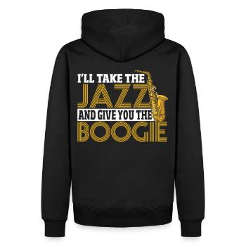 I'll Take The Jazz And Give You The Boogie Jazz - Men’s Premium Organic Hoodie - black - Back - Nico (187cm)