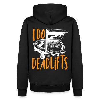 Je fais des morticiens de soulevé de terre - Sweat à capuche Premium bio Homme - noir - Dos - Nico (187cm)