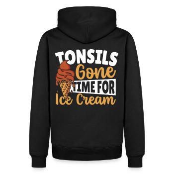 Tonsils Gone Time For Ice Cream Tonsillitis - Men’s Premium Organic Hoodie - black - Back - Nico (187cm)