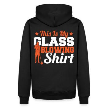 Das ist mein Glasbläserhemd Glasbläser Glasblasen - Männer Premium Bio Hoodie - Schwarz - Hinten - Nico (187cm)