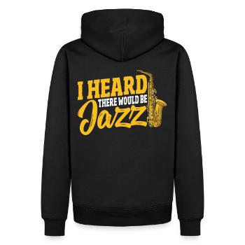 I Heard There Would Be Jazz - Men’s Premium Organic Hoodie - black - Back - Nico (187cm)