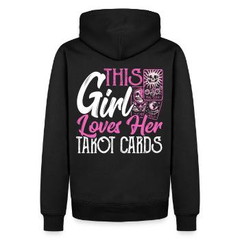 Cette fille aime ses cartes de tarot Cartes de Tarot - Sweat à capuche Premium bio Homme - noir - Dos - Nico (187cm)