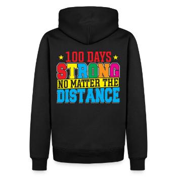 100 Tage stark 100 Tage Schule 100 Tage Schule - Männer Premium Bio Hoodie - Schwarz - Hinten - Nico (187cm)