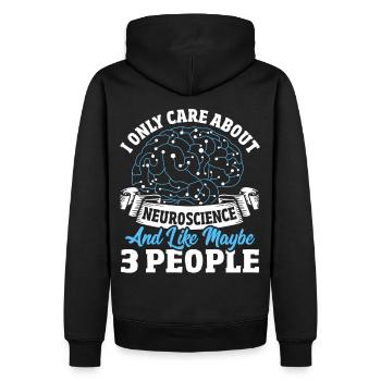 Ich interessiere mich nur für Neurowissenschaften - Männer Premium Bio Hoodie - Schwarz - Hinten - Nico (187cm)