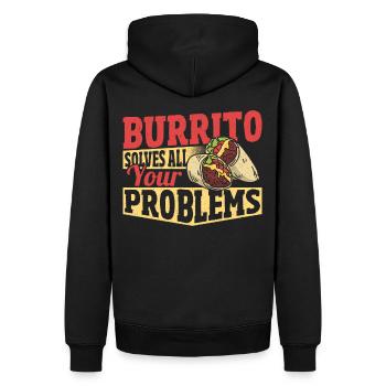 Burrito Solves All Your Problems Burritos Taco - Men’s Premium Organic Hoodie - black - Back - Nico (187cm)