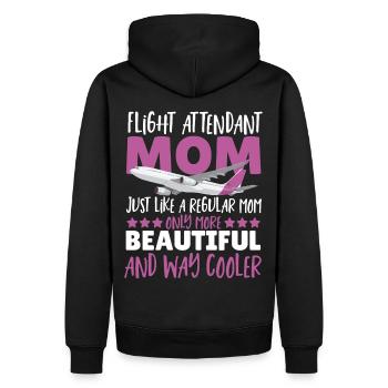 Flight Attendant Mom Genau wie eine normale Mom - Männer Premium Bio Hoodie - Schwarz - Hinten - Nico (187cm)