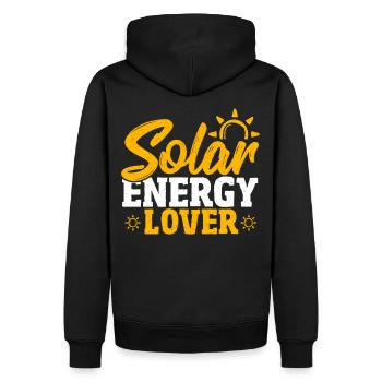 Amoureux de l’énergie solaire Energies renouvelables - Sweat à capuche Premium bio Homme - noir - Dos - Nico (187cm)