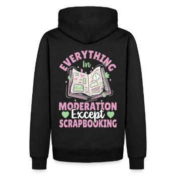 Everything In Moderation Except Scrapbooking - Men’s Premium Organic Hoodie - black - Back - Nico (187cm)