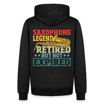 Saxophone Legend Retired But Not Expired - Männer Premium Bio Hoodie - Schwarz - Hinten - Nico (187cm)