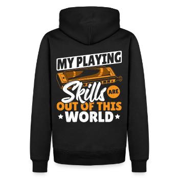 Meine Spielfähigkeiten sind nicht von dieser Welt - Männer Premium Bio Hoodie - Schwarz - Hinten - Nico (187cm)