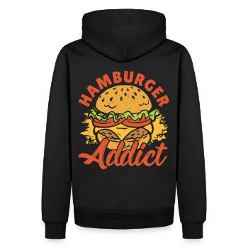 Hamburger Addict Hamburger Fast Food Lover - Sweat à capuche Premium bio Homme - noir - Dos - Nico (187cm)
