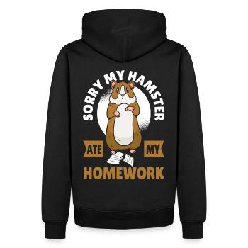 Désolé, mon hamster a mon - Sweat à capuche Premium bio Homme - noir - Dos - Nico (187cm)