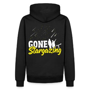 Sternguckerei Astronom Astronom - Männer Premium Bio Hoodie - Schwarz - Hinten - Nico (187cm)