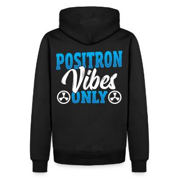 Positron Vibes Only Nuclear Medicine Technologist - Men’s Premium Organic Hoodie - black - Back - Nico (187cm)