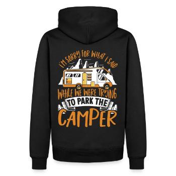 Je suis désolé pour ce que j’ai fait en stationnant le - Sweat à capuche Premium bio Homme - noir - Dos - Nico (187cm)