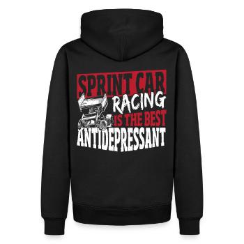 Sprint Car Racing est le meilleur antidépresseur - Sweat à capuche Premium bio Homme - noir - Dos - Nico (187cm)