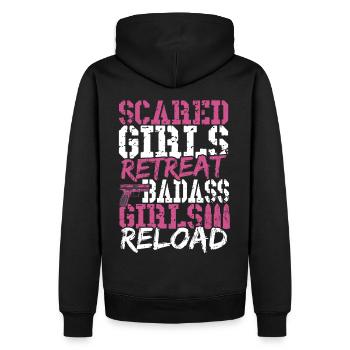 Scared Girls Retreat Badass Girls Reload 2nd - Männer Premium Bio Hoodie - Schwarz - Hinten - Nico (187cm)